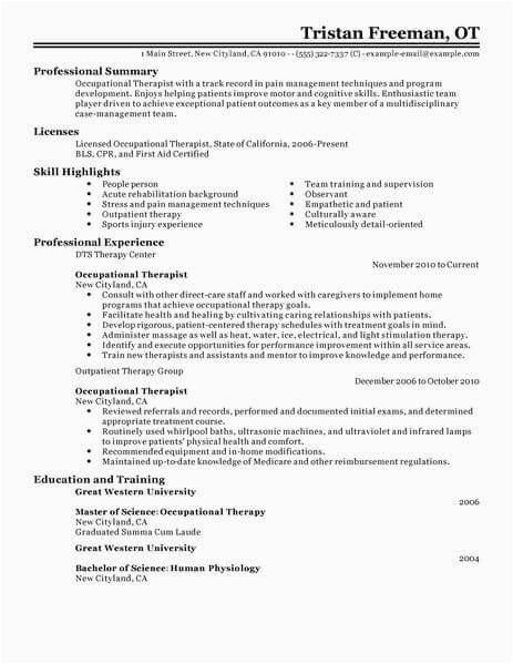 School Based Occupational therapy Resume Sample How to Write the Skills Section In Your Resume