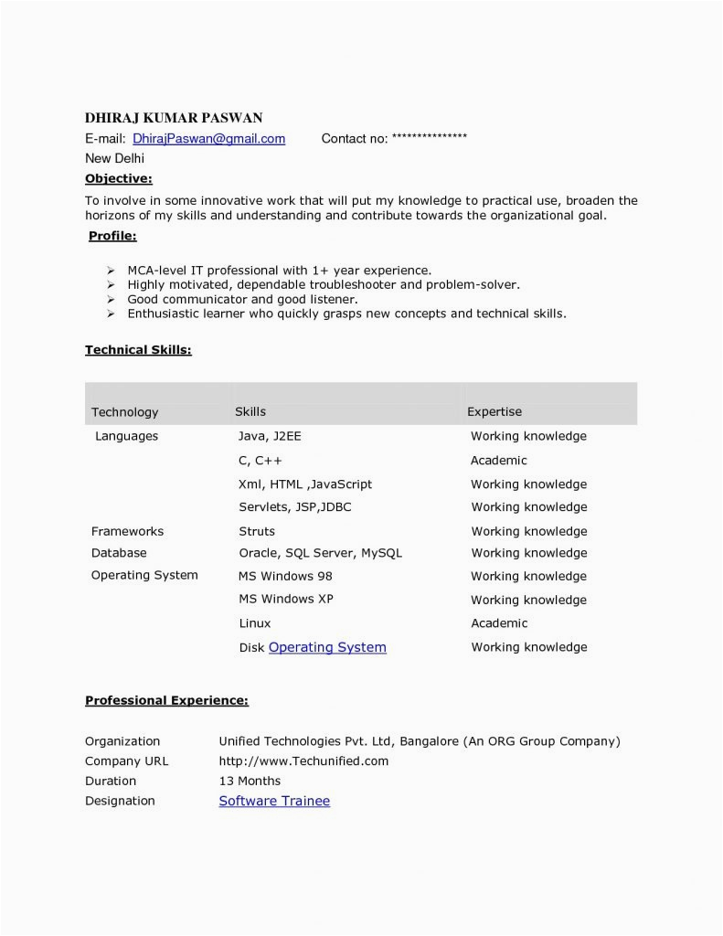 Tableau Sample Resumes for 3 Years Experience 3 Year Experience Resume format Resume Templates