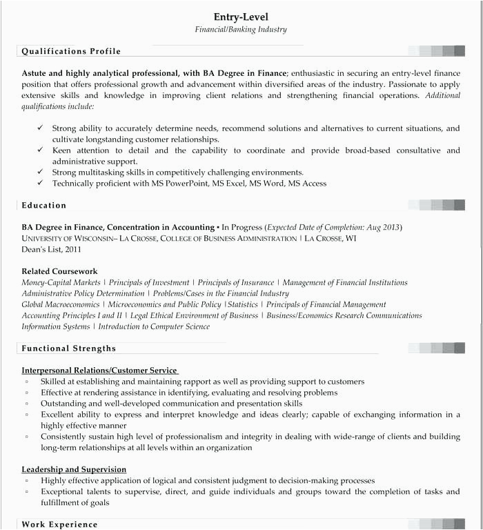 Entry Level Financial Analyst Resume Sample Entry Level Financial Analyst Resume