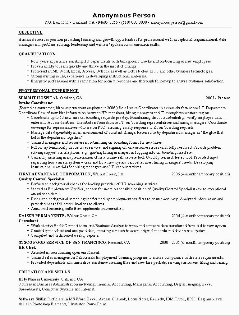 Entry Level Hr assistant Resume Sample Hr Resume Example Sample Human Resources Resumes