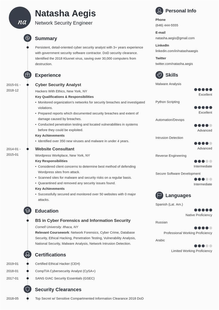 Entry Level Information Security Resume Sample Cyber Security Resume Example Template Primo In 2020