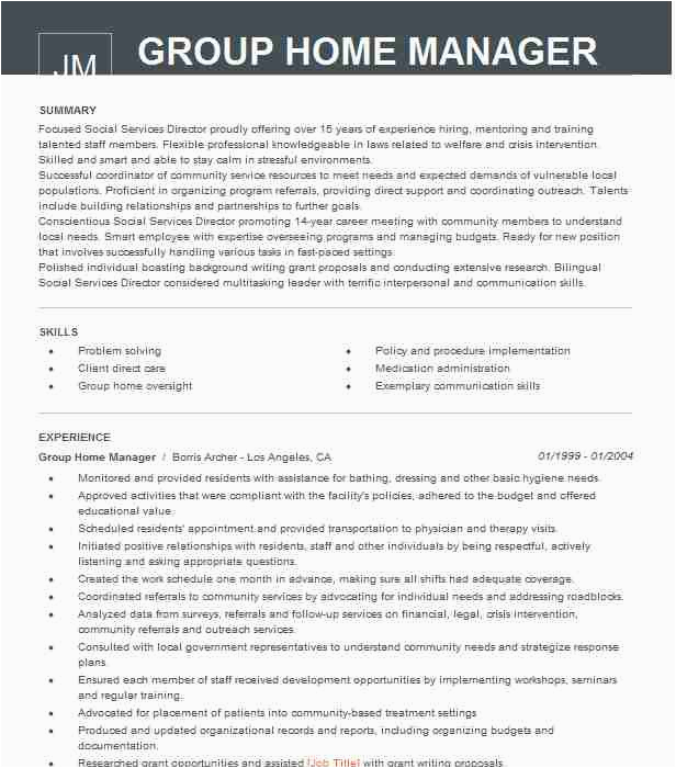 Residential Group Home Manager Sample Resume Group Home Worker Resume Example Personal Care south