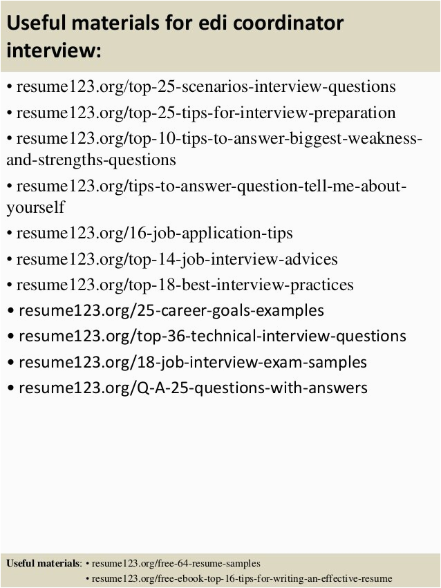 Resume 123 org Free 64 Resume Samples top 8 Edi Coordinator Resume Samples