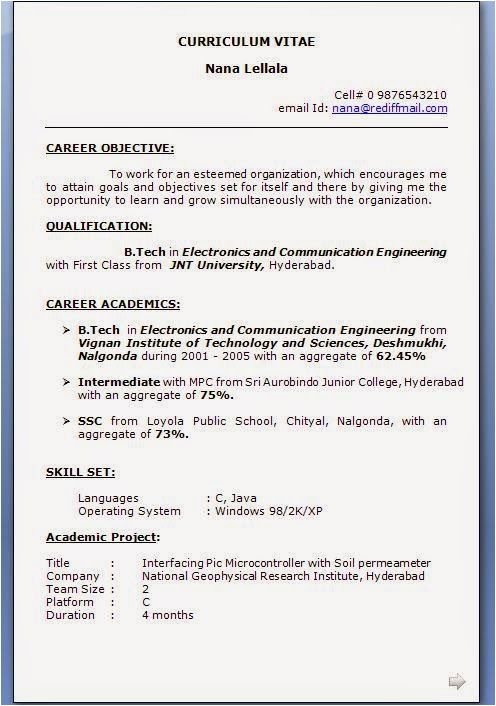 Resume Samples for Electronics and Communication Engineers Sample Resume for Electronics and Munication Engineer