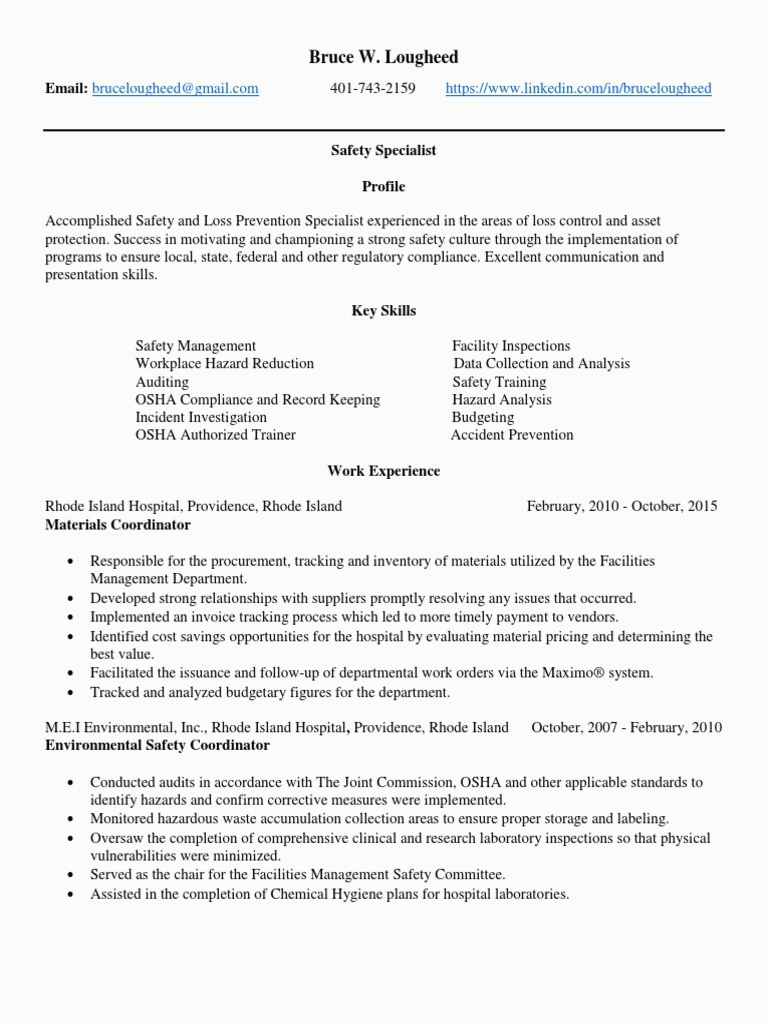 Safety and Occupational Health Specialist Sample Resume Safety Loss Prevention Specialist In Providence Ri Resume Safety and Occupational Health Specialist Sample Resume Safety Loss Prevention Specialist In Providence Ri Resume
