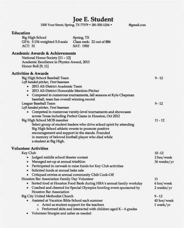 Sample Academic Resume for College Application Free 8 Best Resume for Job Samples In Ms Word