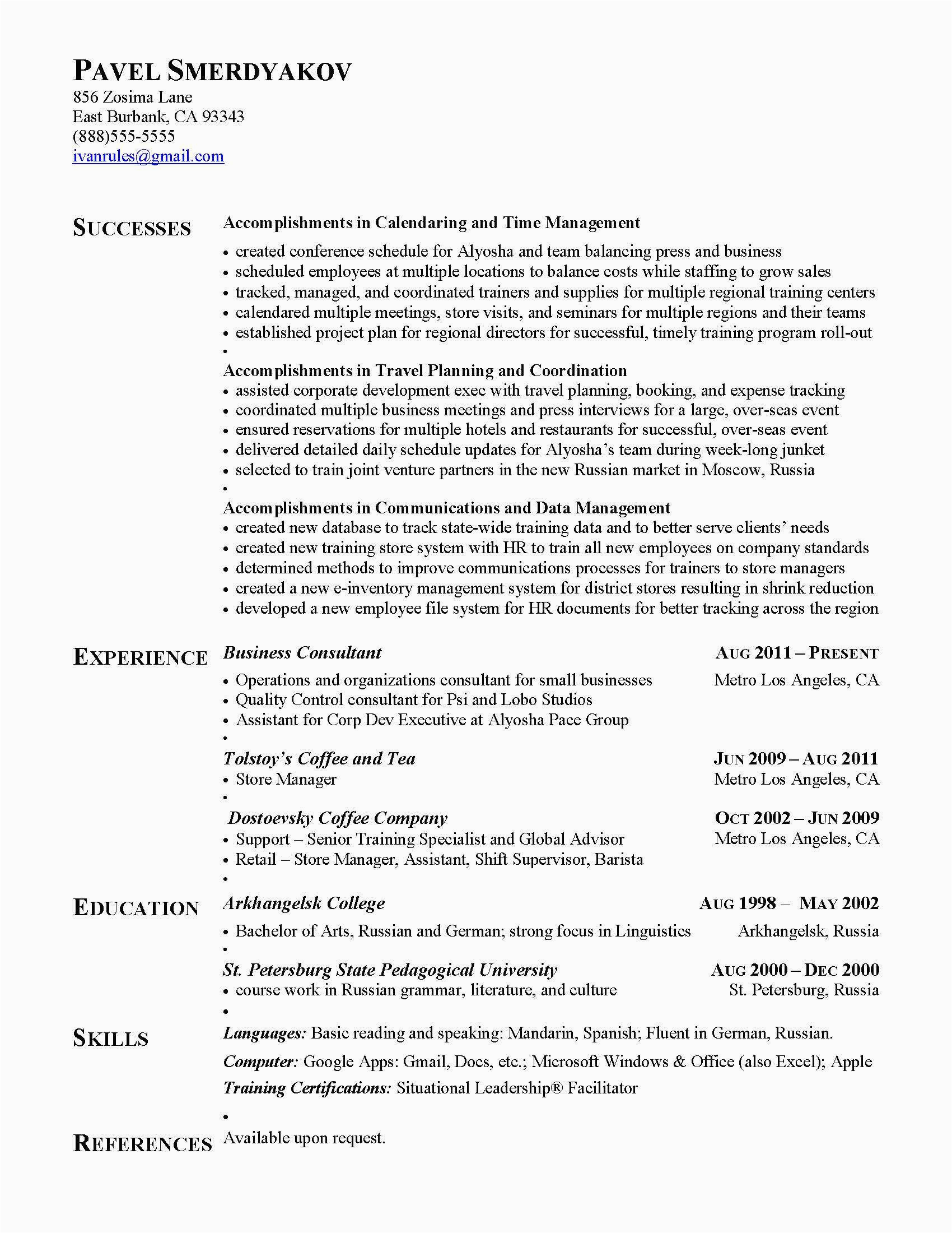 Sample Achievements In Resume for Experienced Achievement Resume