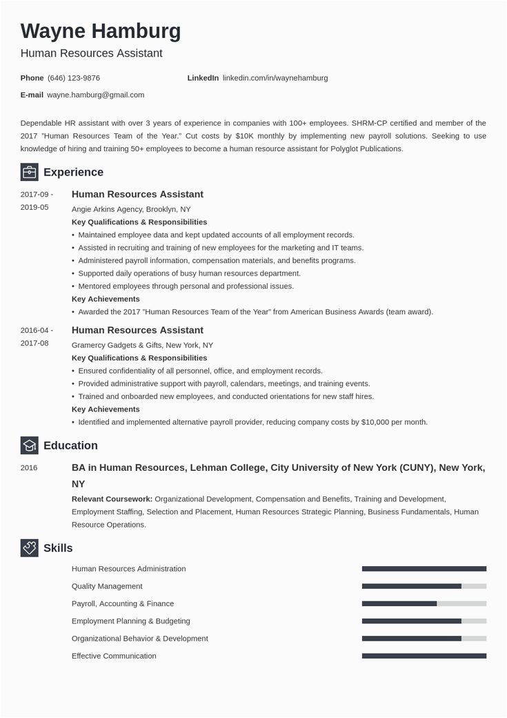 Sample Hr assistant Resume Free Download Hr assistant Resume Example Template Newcast