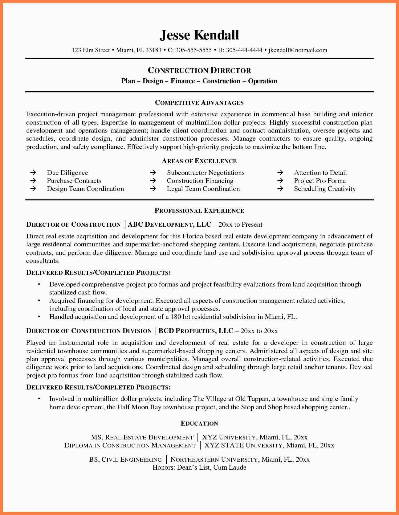 Sample Resume Construction Company Profile format 9 Construction Pany Resume Template Pany Letterhead