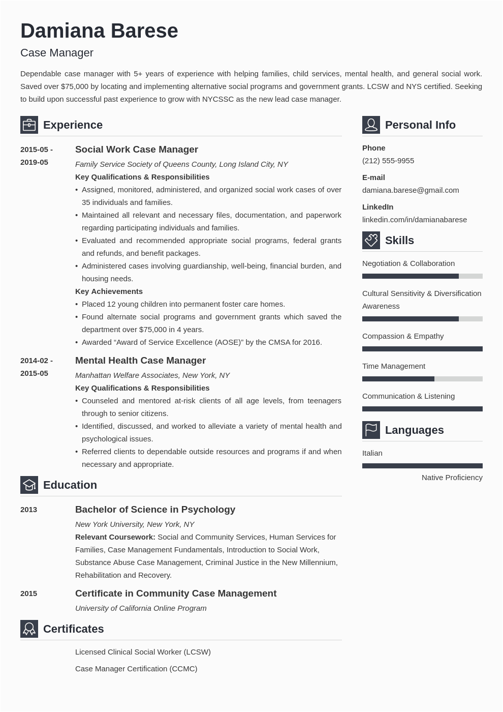 Sample Resume for A Case Manager Case Manager Resume Samples [objective & Job Description]