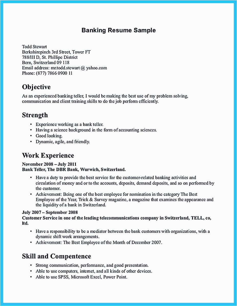 Sample Resume for Bank Jobs Pdf E Of Re Mended Banking Resume Examples to Learn