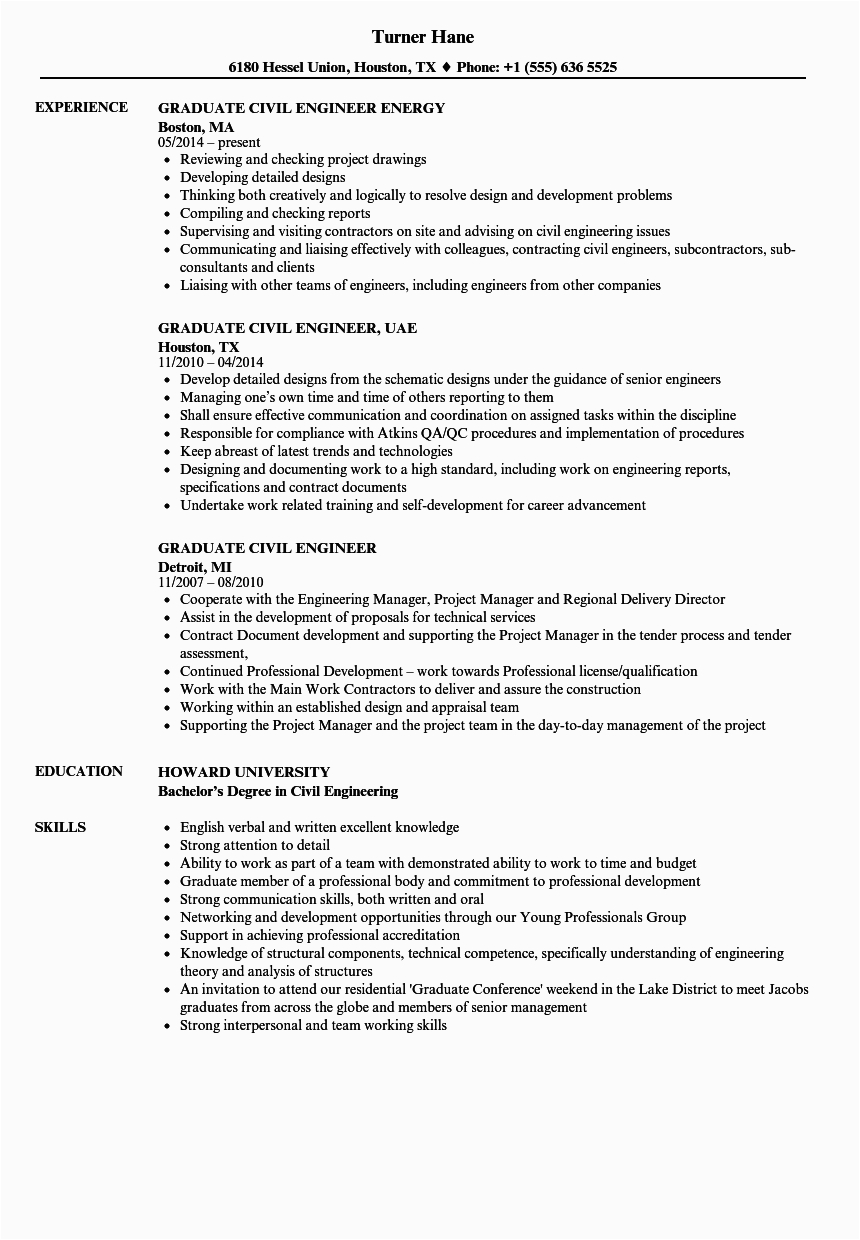 Sample Resume for Civil Engineer Fresh Graduate Resume Guide for Fresh Graduate