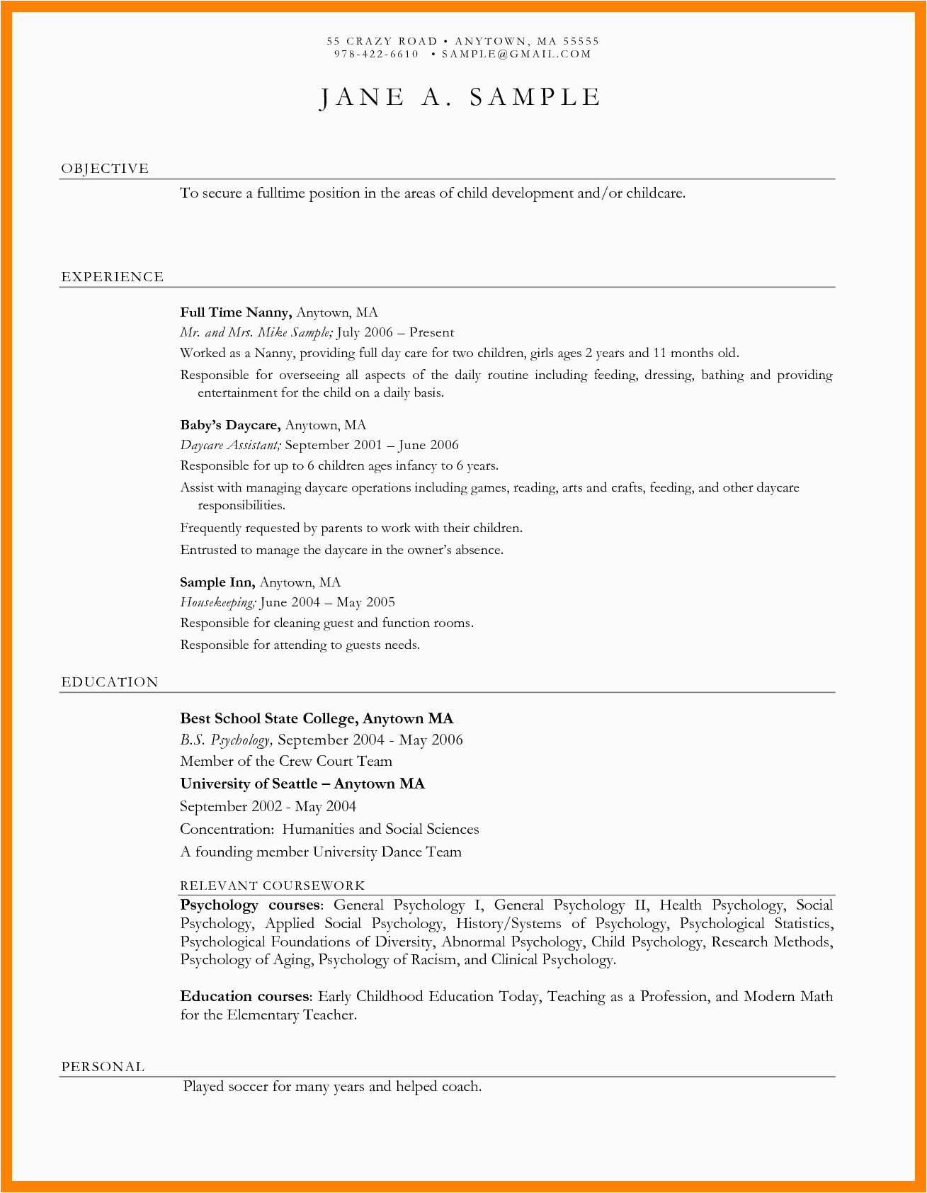Sample Resume for Daycare Worker with No Experience Cover Letter for Daycare Worker No Experience