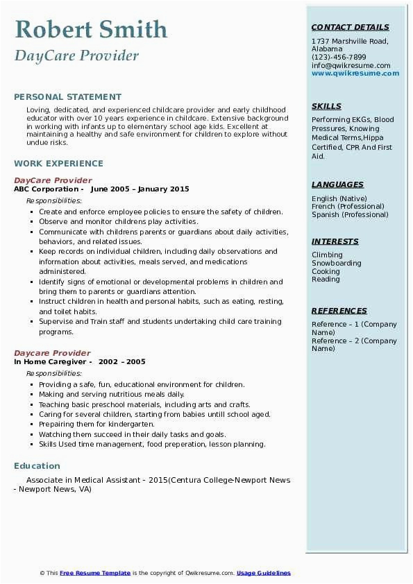 Sample Resume for Daycare Worker with No Experience Pin On Example Child Care Provider Resume Samples