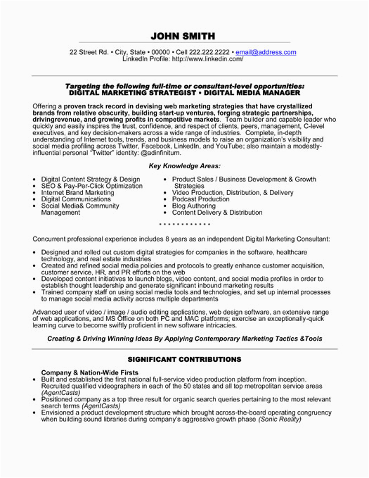 Sample Resume for Digital Marketing Specialist Digital Marketing Specialist Resume Sample & Template