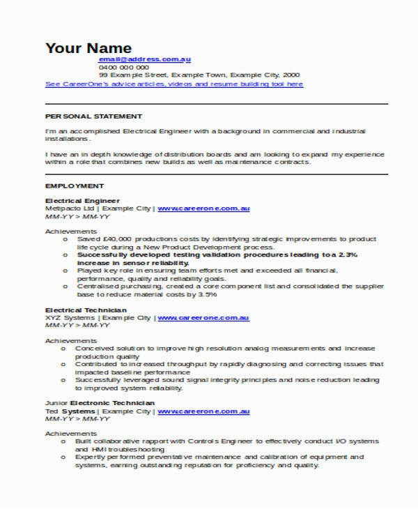 Sample Resume for Diploma Electrical Engineer Diploma Electrical Resume format Pdf Download Best