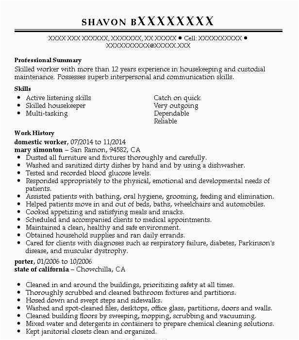 Sample Resume for Domestic Helper without Experience Resume for Domestic Helper