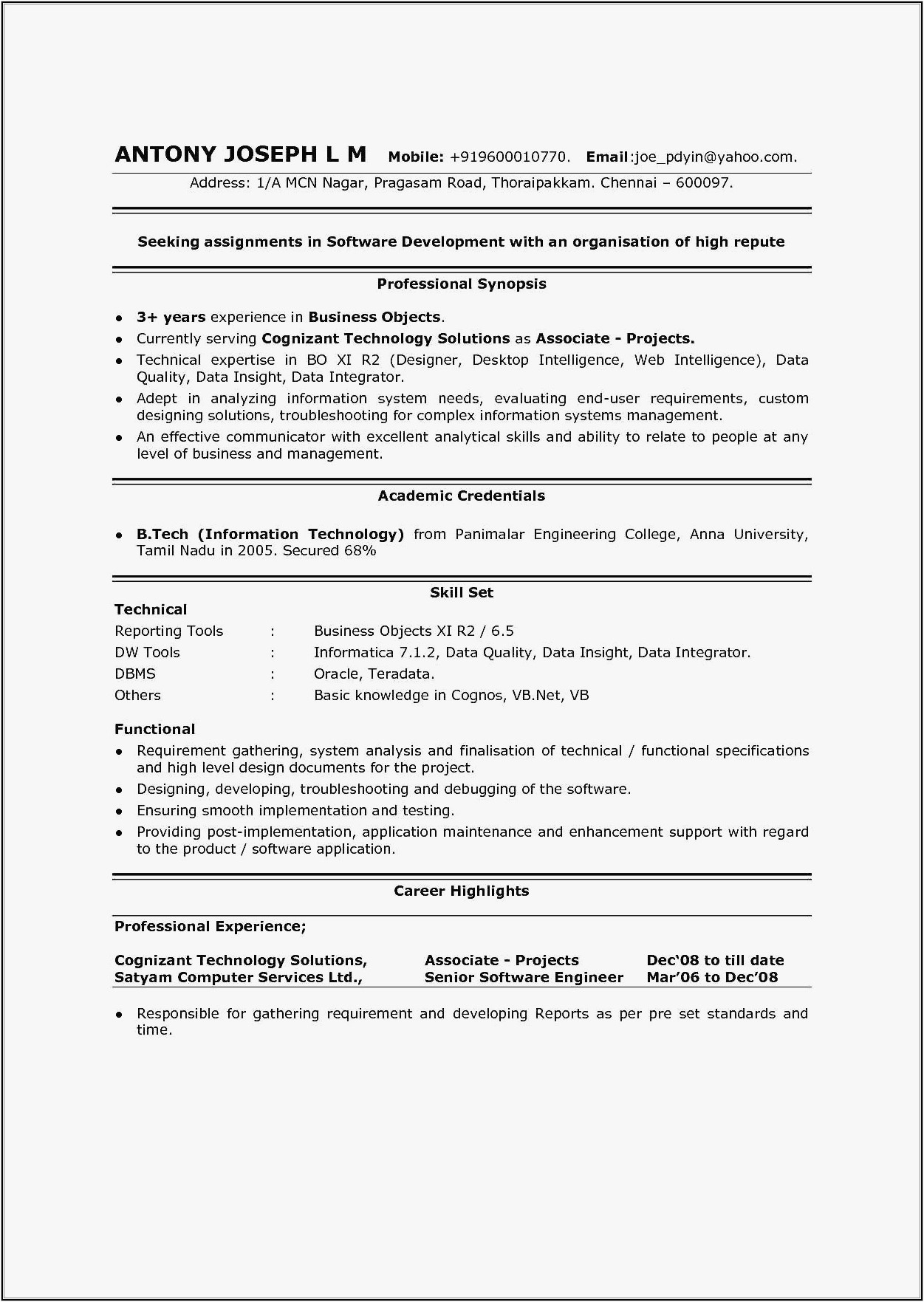 Sample Resume for Dot Net Programmer Fresher Sample Resume for Dot Net Developer Fresher