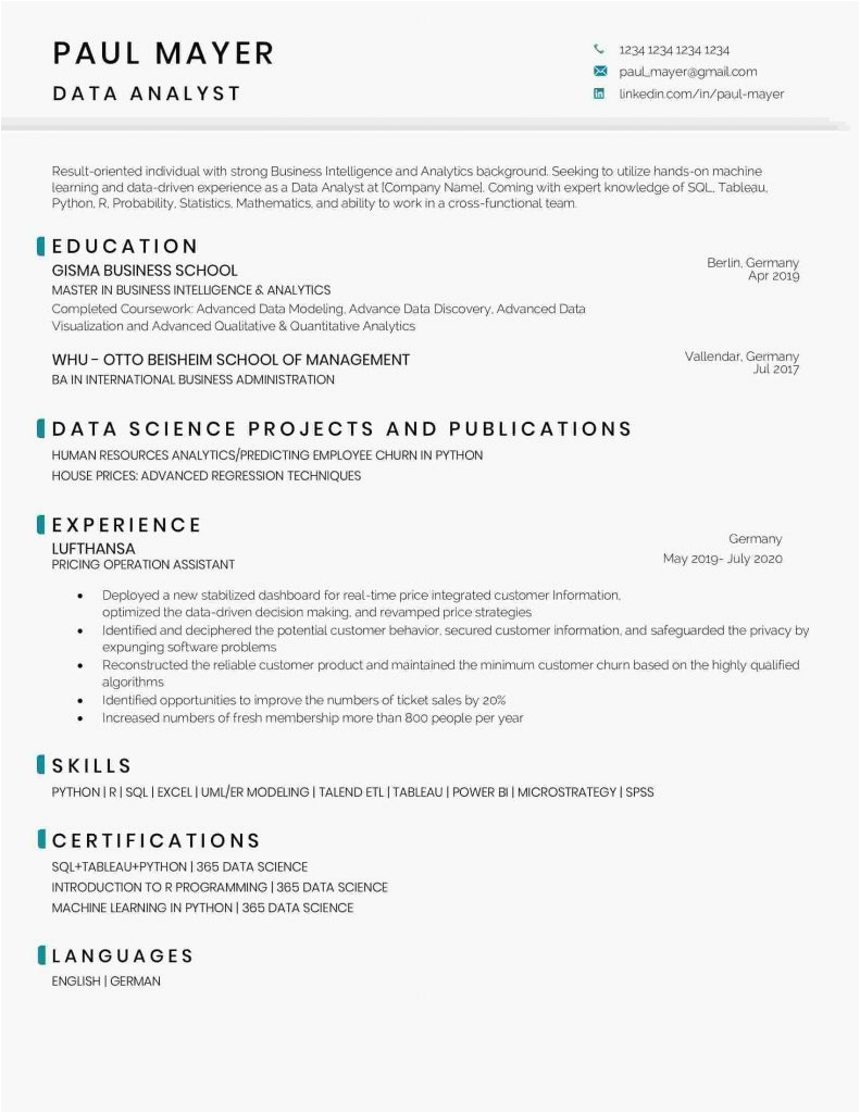 Sample Resume for Experienced Data Analyst Data Analyst Resume Sample and Template