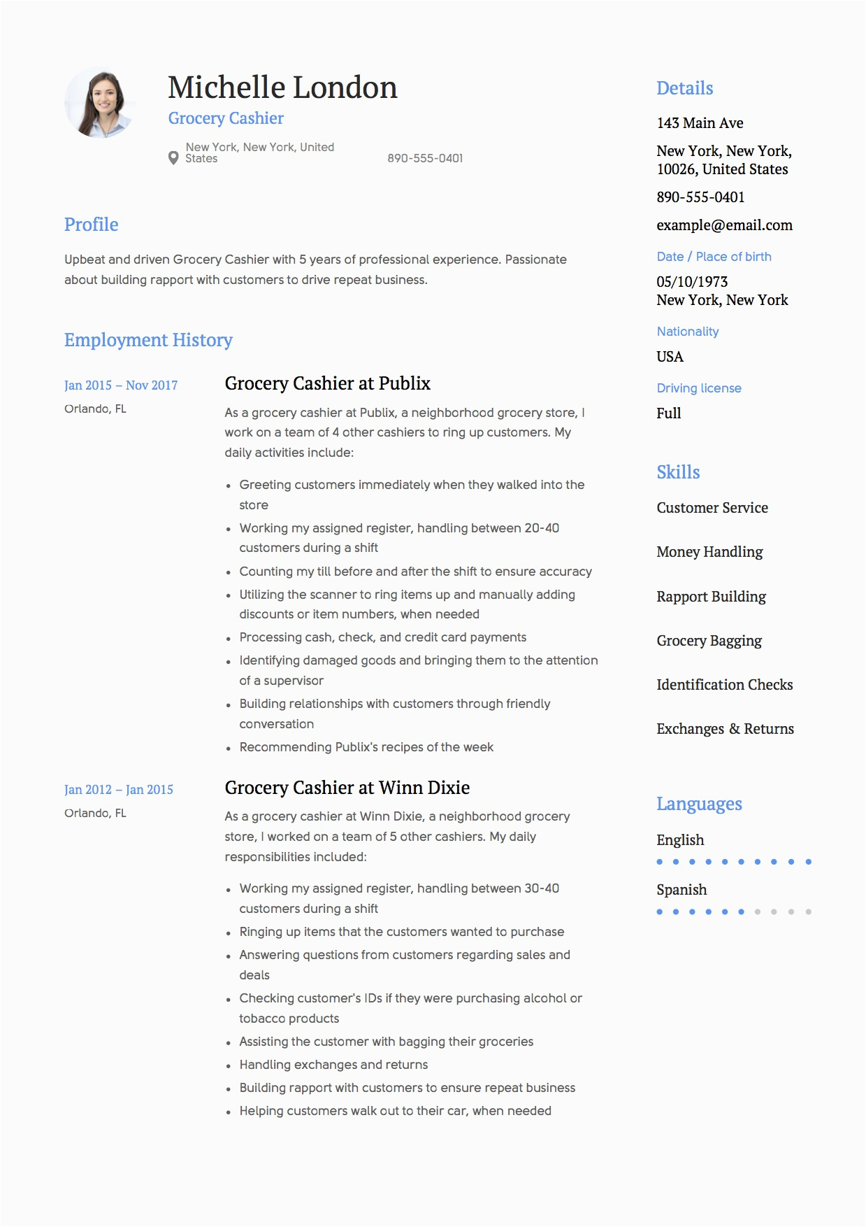 Sample Resume for Grocery Store Cashier 12 Grocery Cashier Resume Sample S 2018 Free Downloads