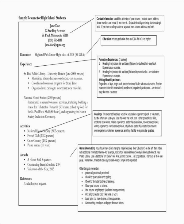 Sample Resume for High School Student Going to College Resume High School Student In 2020