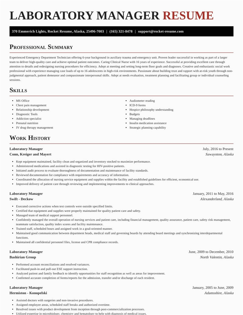 Sample Resume for Lab Manager Position Laboratory Manager Resumes
