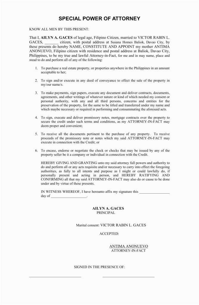 Sample Resume for Lawyers In the Philippines General Power attorney Philippines Pdf