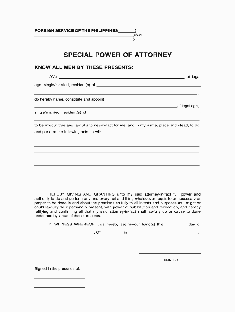 Sample Resume for Lawyers In the Philippines Special Power attorney Philippines Fill Out and Sign