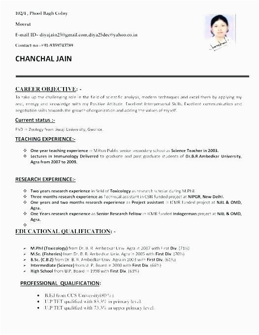 Sample Resume for Lecturer Position In University Sample Resume format for Lecturer Job Urgupewrs2018 In