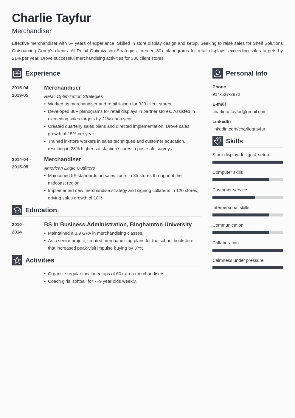 Sample Resume for Merchandiser Job Description Merchandiser Resume Example Template Vibes In 2020