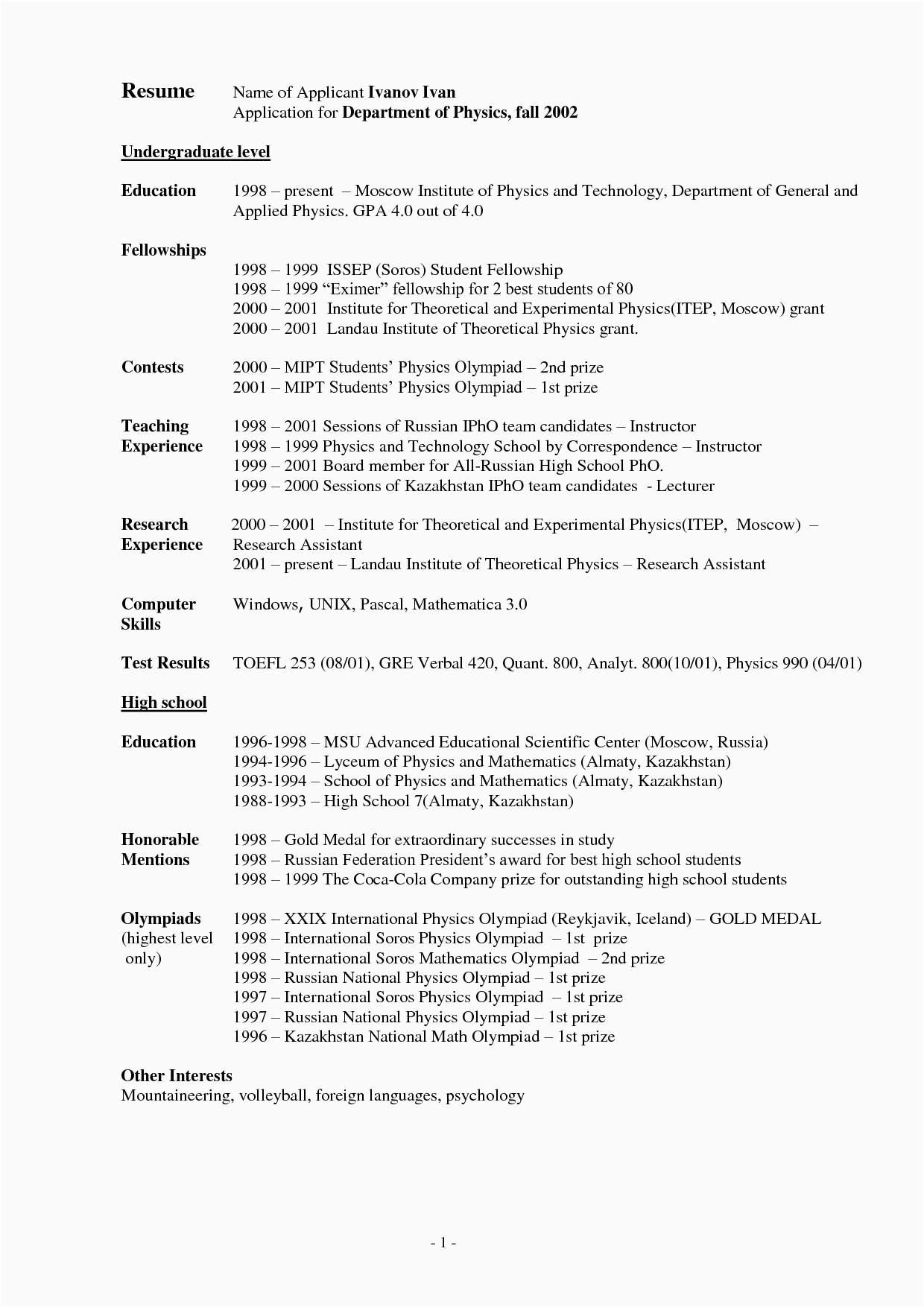 Sample Resume for Middle School Students Middle School Student Resume Examples Student Best