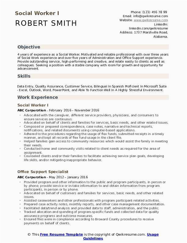 Sample Resume for social Worker with No Experience social Worker Resume with No Experience™