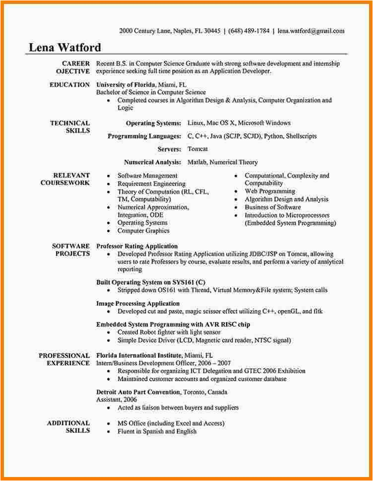 Sample Resume for software Engineer Internship 5 software Engineer Internship Resume