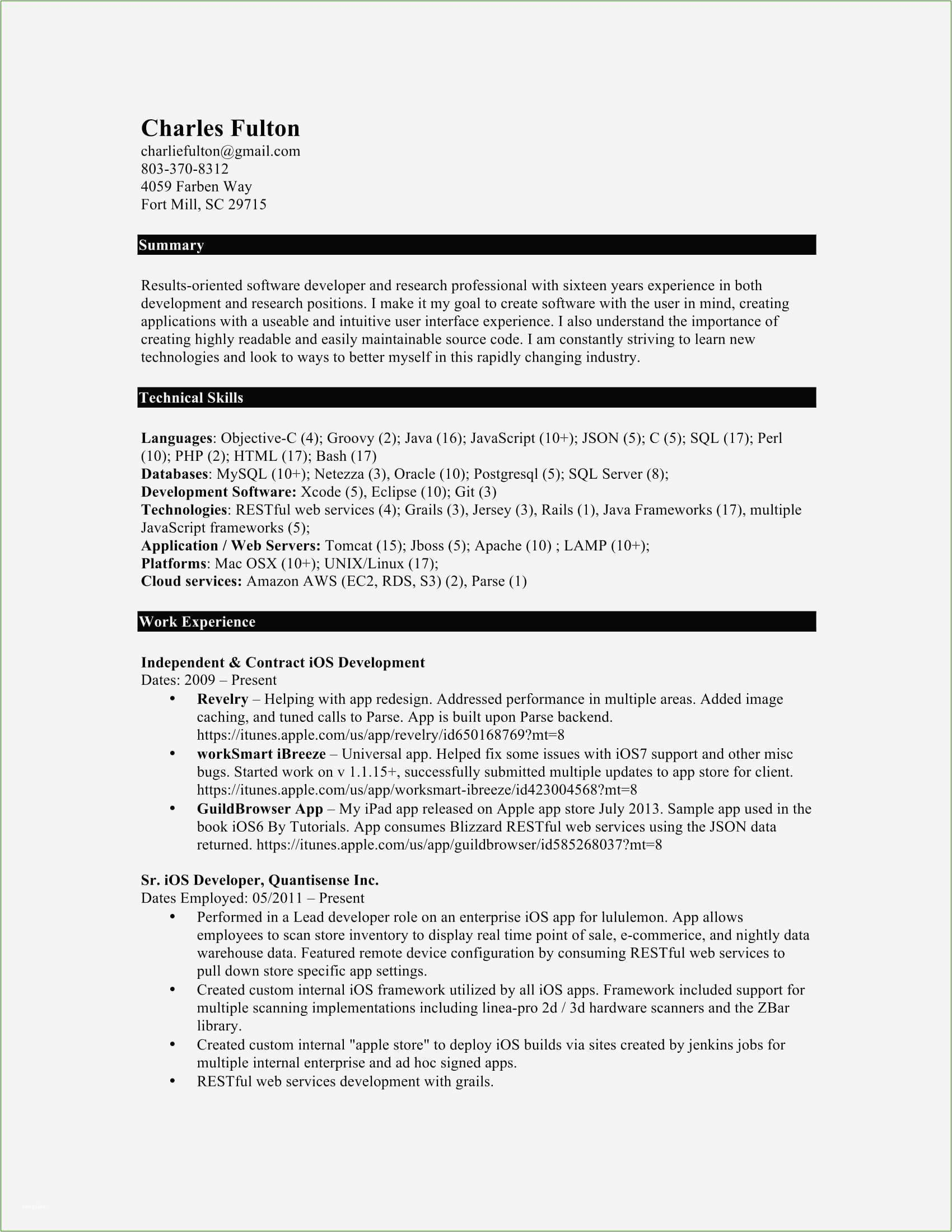 Sample Resume for software Engineer with 10 Years Experience 10 Years Experience software Engineer Resume