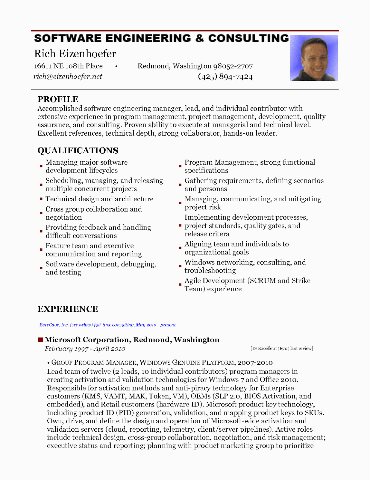 Sample Resume for software Engineer with 2 Years Experience Pdf 2 Years Experience Resume Scribd India