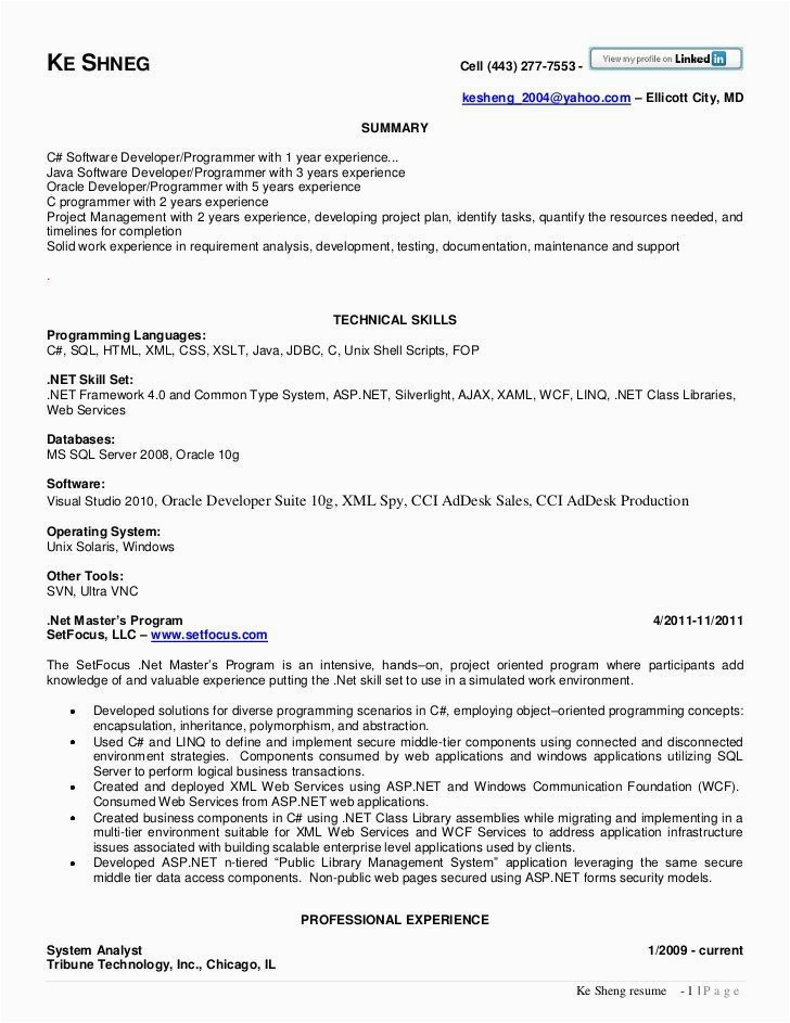Sample Resume for software Engineer with 5 Years Experience Sample Resume format for 5 Years Experience