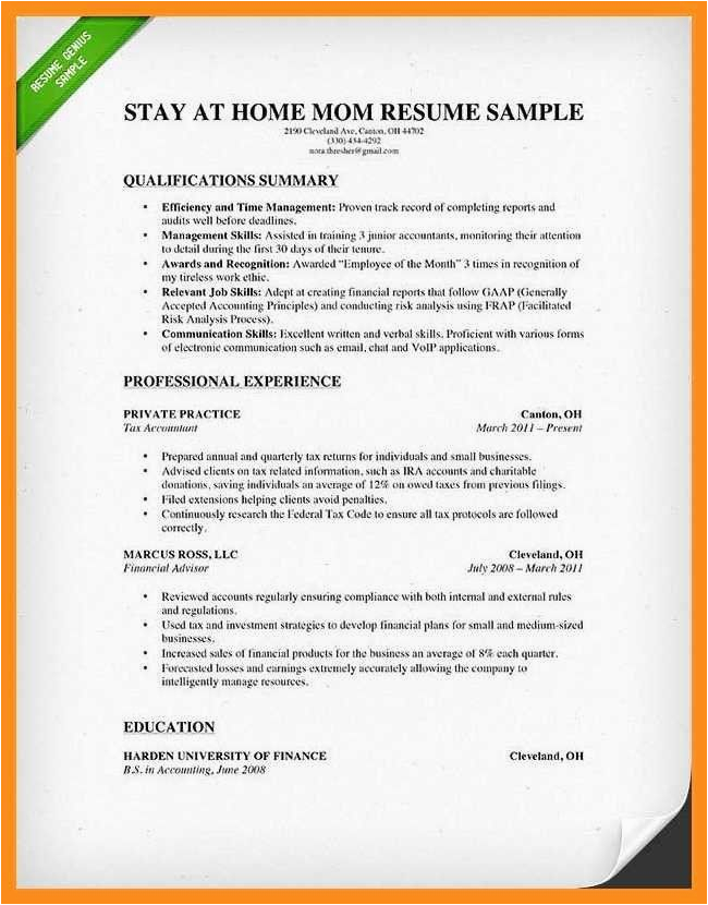 Sample Resume for someone Returning to the Workforce Reentering the Workforce Resume Examples Awesome 12 13