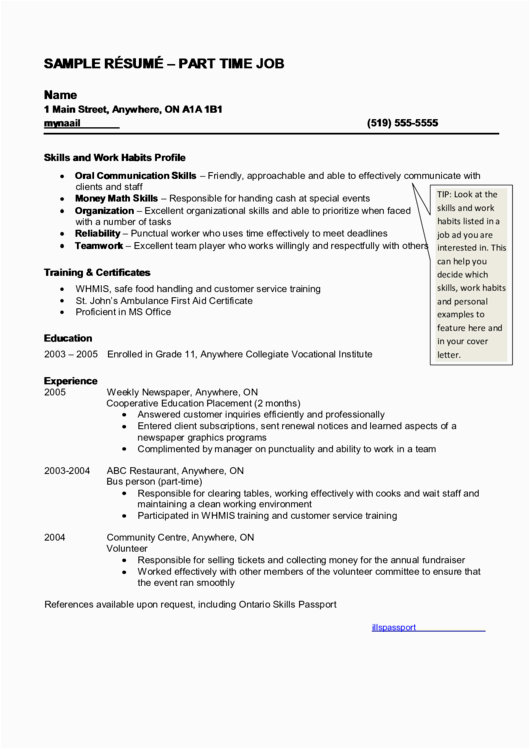 Sample Resume with Part Time Job Experience top 5 Part Time Job Resume Templates Free to In