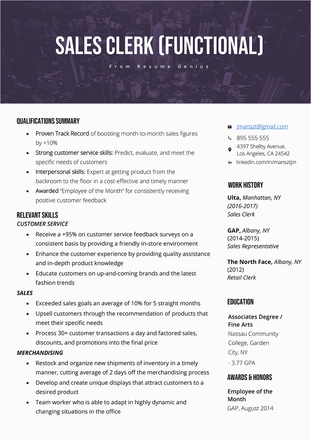 Sample Resume with Summary Of Qualifications format How to Write A Qualifications Summary