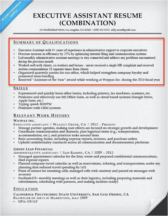 Sample Resume with Summary Of Qualifications format How to Write A Summary Of Qualifications