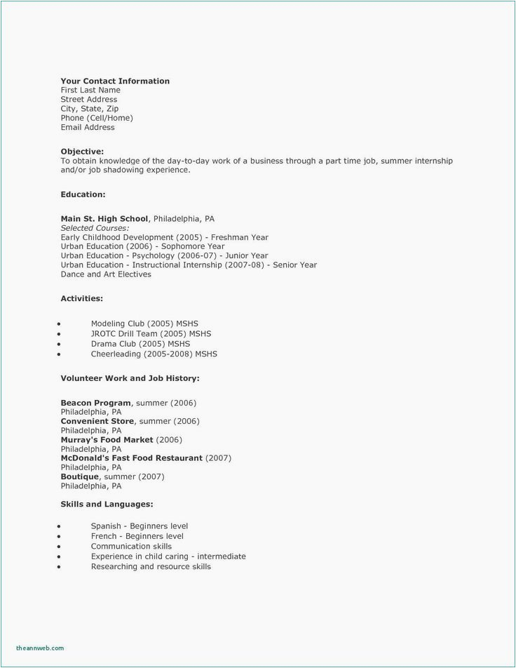 Sample Resume without High School Diploma How to Write A Resume for A Highschool Graduate without