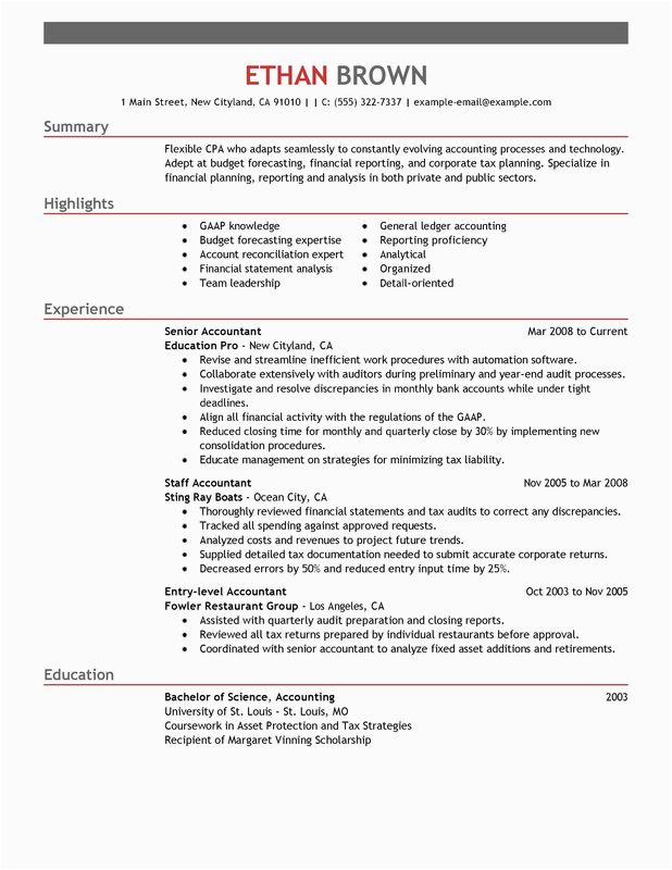 Sample Resumes for Accountants and Financial Professionals Accountant Resume Examples Created by Pros