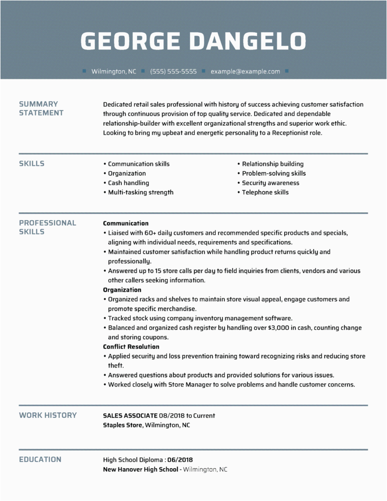 Sample Resumes for Receptionist Admin Positions Best Receptionist Resume Example