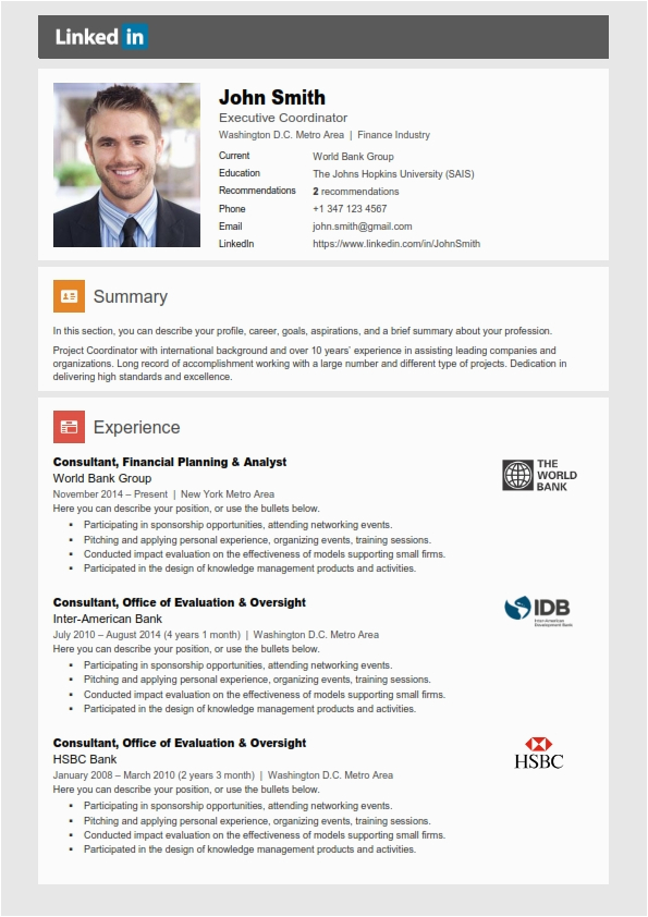 Sample Resumes with Linkedin Profile Link Linkedin Resume Template Trendy Resumes