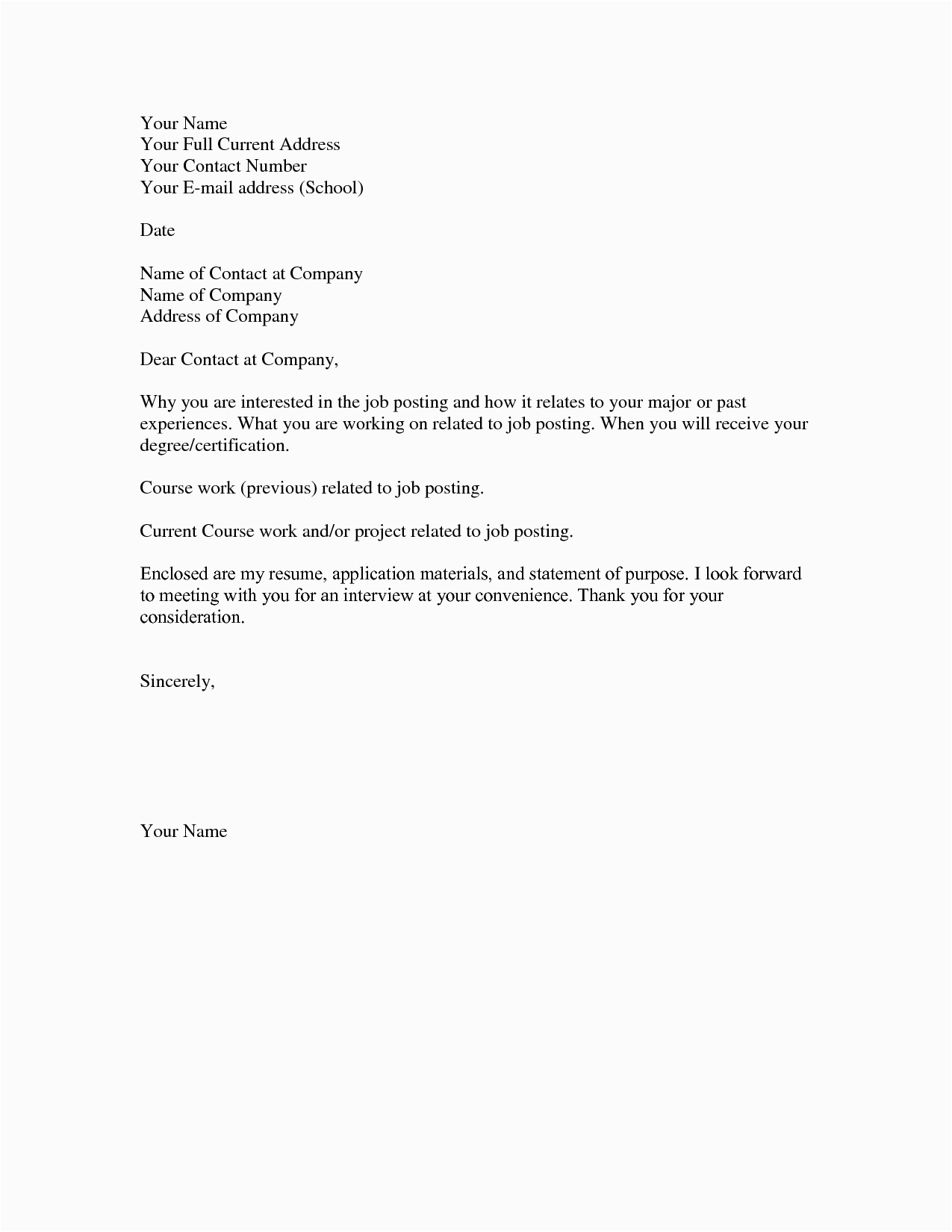 Sample Simple Cover Letter for Resume Basic Cover Letter for A Resume