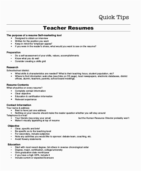 Career Objective for Teaching Resume Sample Free 10 Resume Objective Samples In Ms Word
