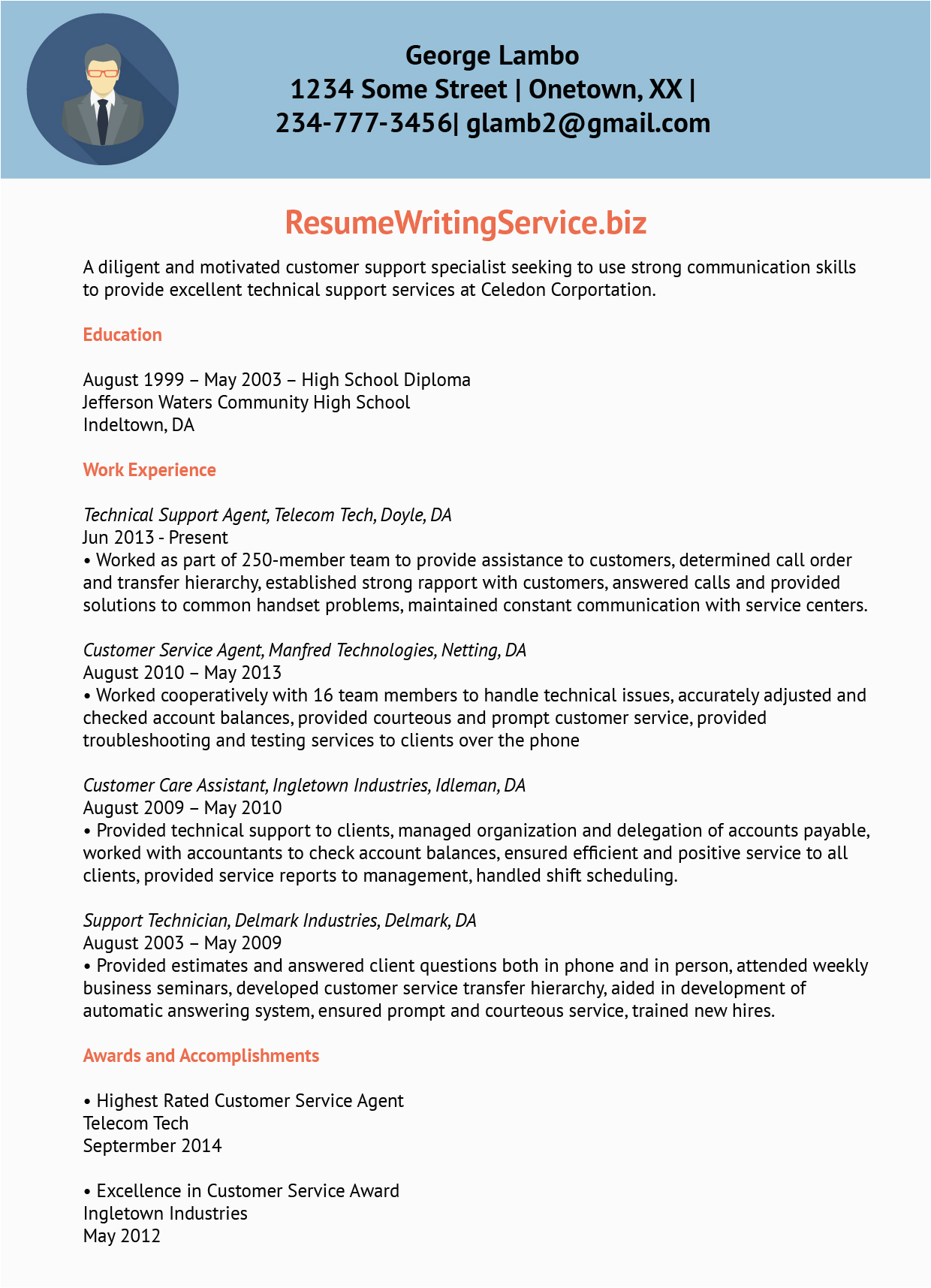 Customer Service Technical Support Sample Resume Technical Support Agent Resume Sample
