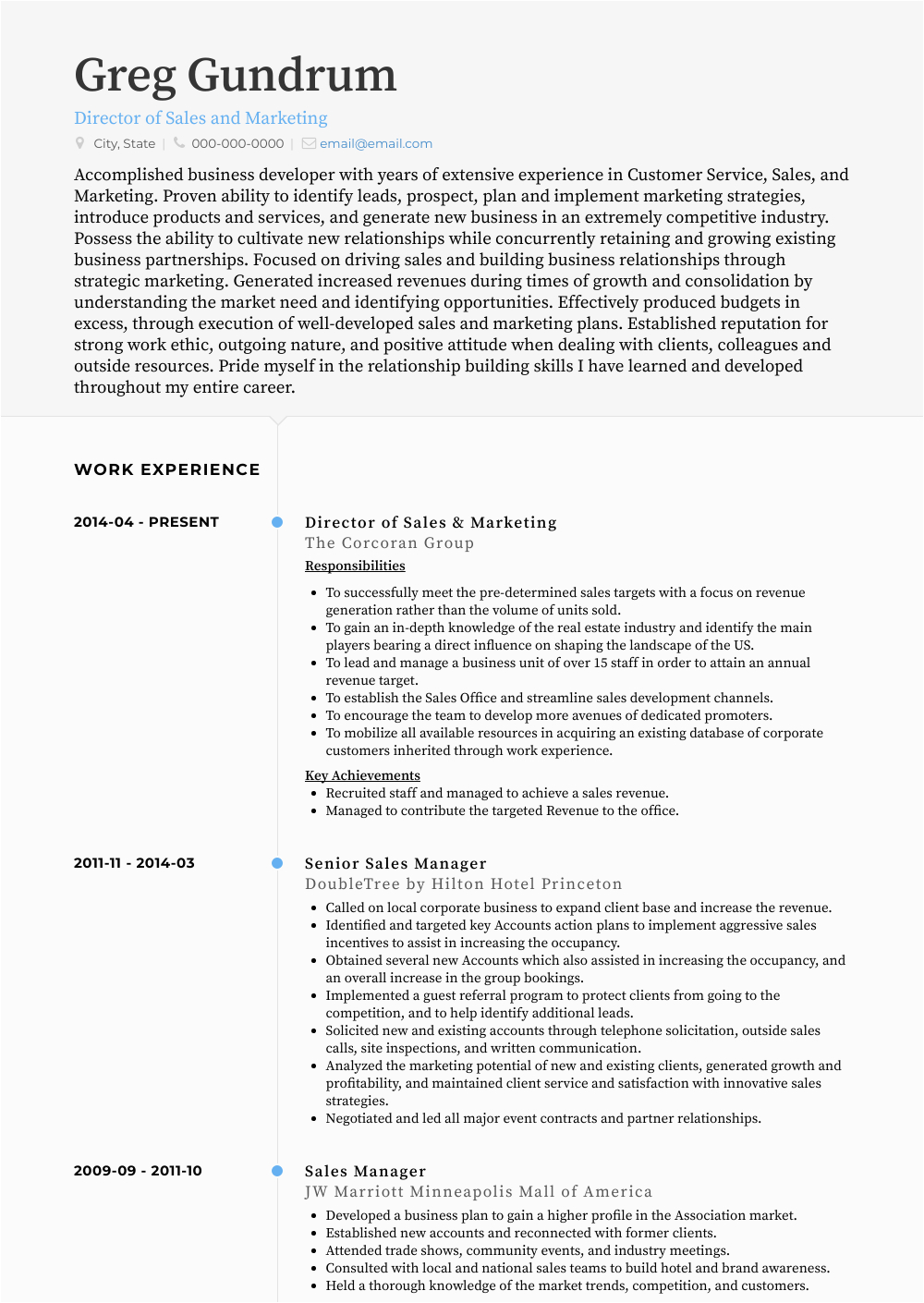 Director Of Sales and Marketing Resume Sample Director Sales and Marketing Resume Samples and