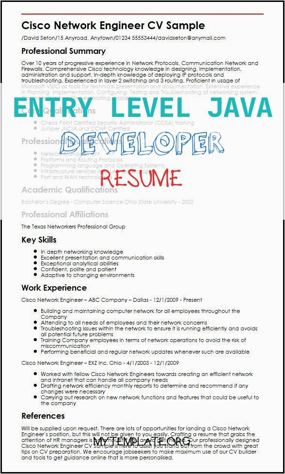 Entry Level Java Developer Resume Sample Entry Level Java Developer Resume Entry Level Java