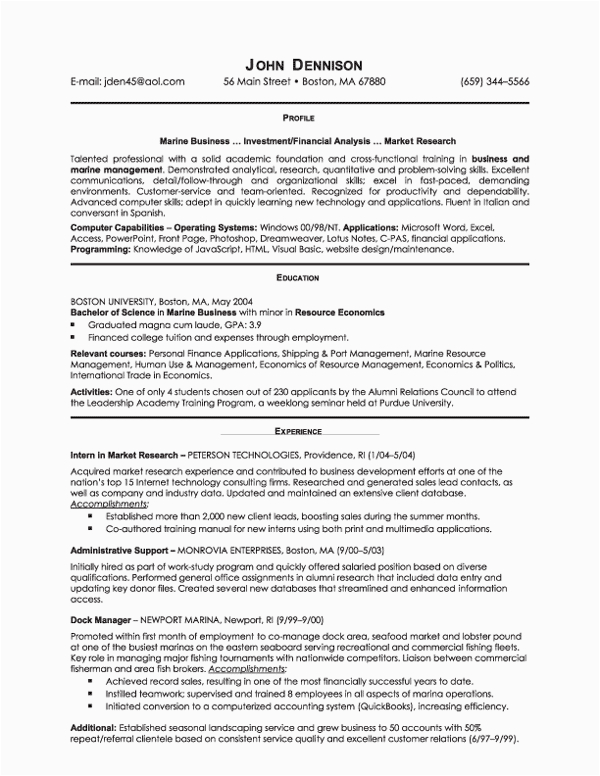 Entry Level Market Research Analyst Resume Sample Market Research Entry Level